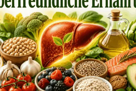Leberfreundliche Ernährung: Gesunde Lebensmittel wie Beeren, Lachs und Gemüse, was entlastet die Leber.