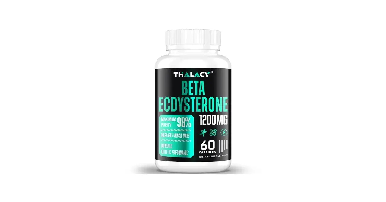 Flasche mit Beta Ecdysterone Kapseln. Die ecdysteron wirkung soll Muskelmasse und Leistung steigern. 98% Reinheit, 1200mg pro Portion.