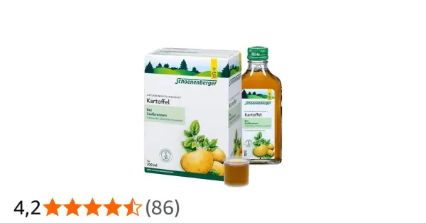 Schoenenberger Kartoffelsaft: natürliche Hilfe bei Sodbrennen. Die Wirkung ist traditionell pflanzlich.